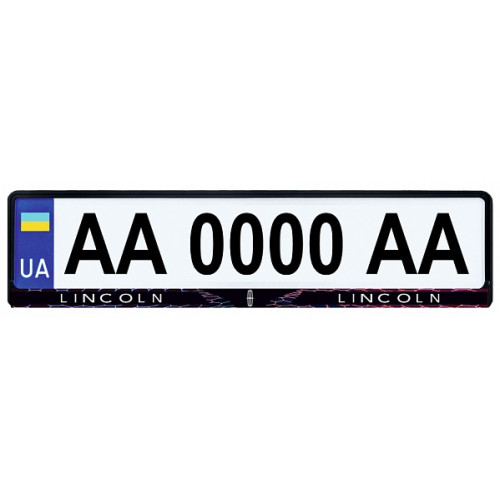 Рамка номера передня/задня (чорна) Lincoln 