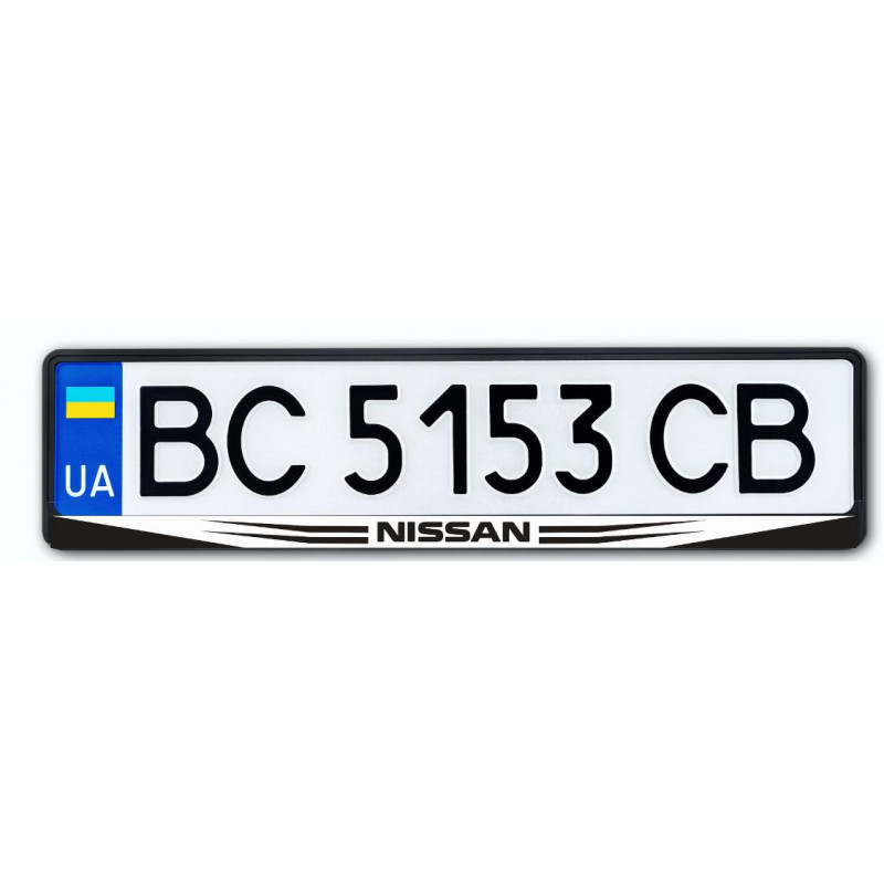 Рамка номера передня біла Nissan універсальна