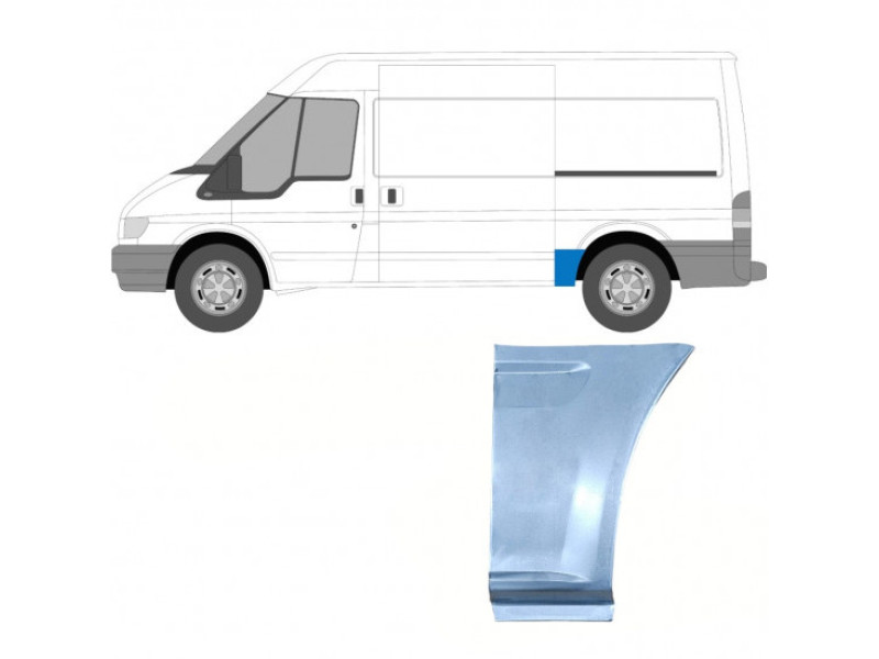 Ремчастина арки задньої ліва Ford Transit 00-13 середня база, перед колесом (PL)