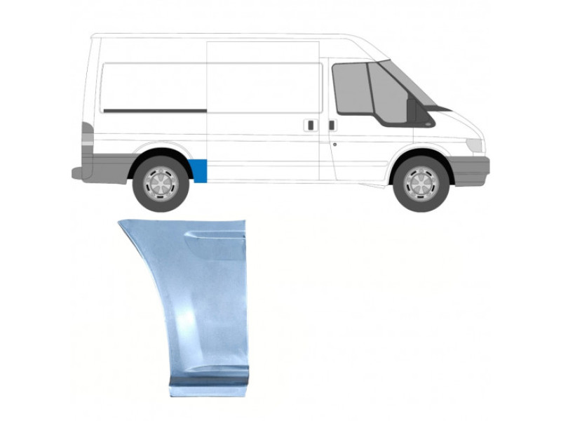 Ремчастина арки задньої права Ford Transit 00-13 середня база, перед колесом (PL)