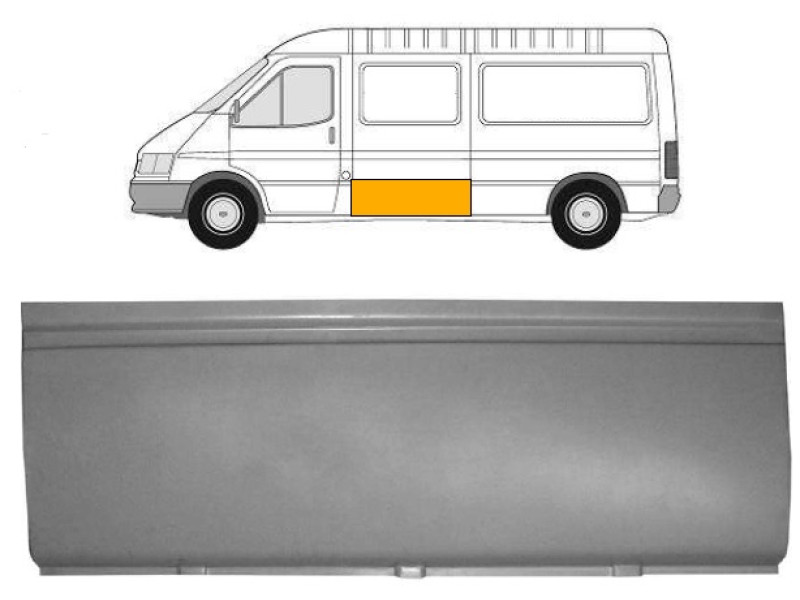 Поріг лівий середній Ford Transit 86-00 (Polcar) 119 см, 30 см