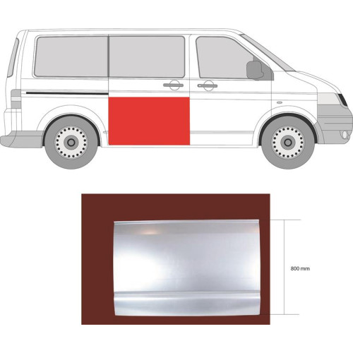 Ремчастина бічної двері права нижня VW Transporter T5 2003-2015 Klokkerholm 9568152