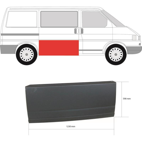 Ремчастина бічної двері права VW Transporter T4 Klokkerholm 55 см