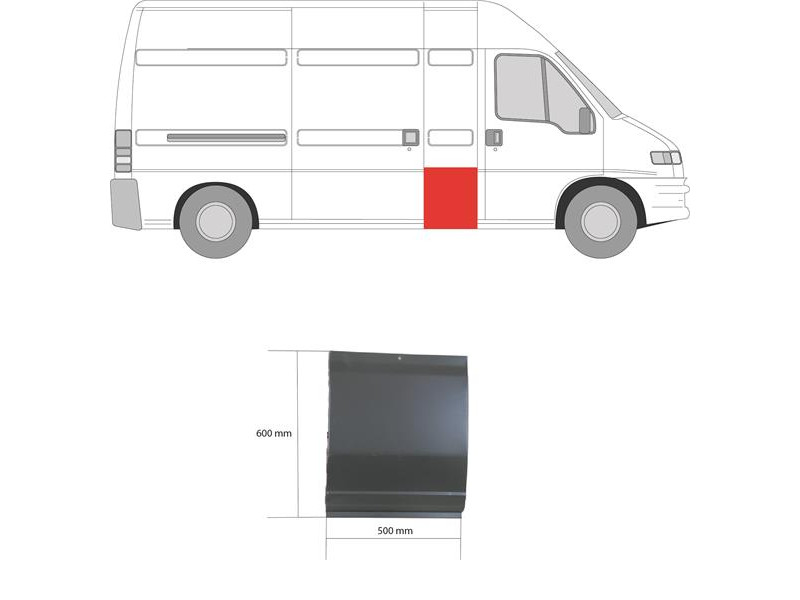 Ремчастина бока ліва/права Citroen Jumper, Fiat Ducato, Peugeot Boxer 94-06 довга база (Polcar)