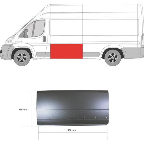 Ремчастина бока ліва нижня Fiat Ducato 250, Citroen Jumper, Peugeot Boxer 06-14, 14- (KK) висота 71 см