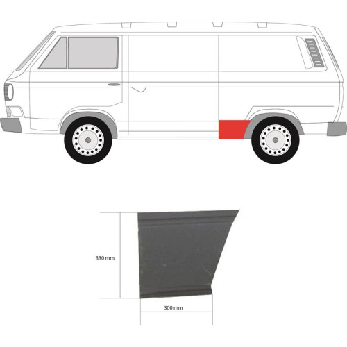 Ремчастина бока ліва перед колесом VW Transporter T3 Klokkerholm