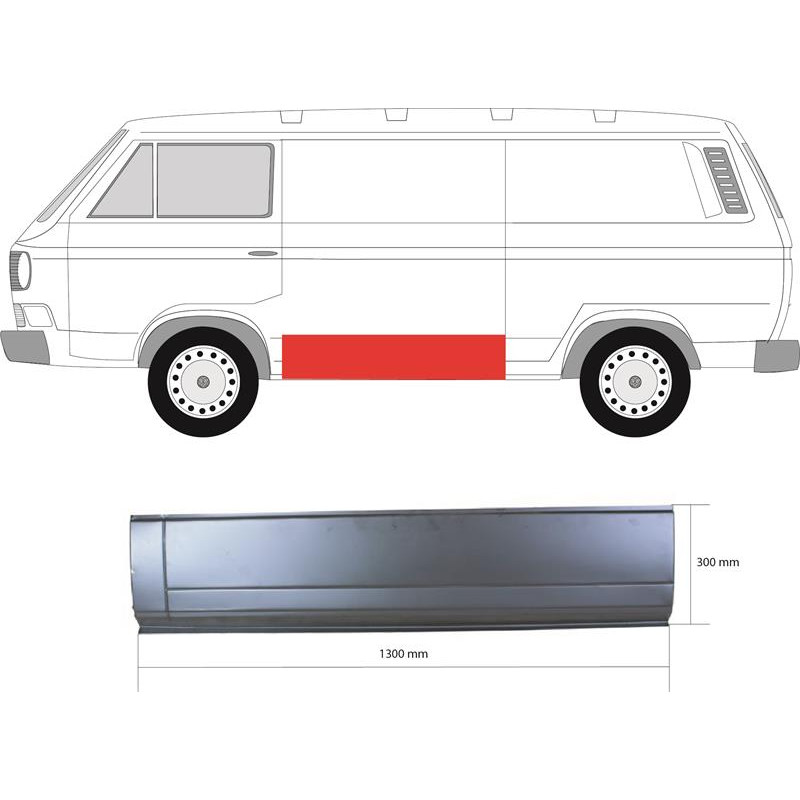 Ремчастина бока ліва VW Transporter T3 (Klokkerholm) довжина 130 см