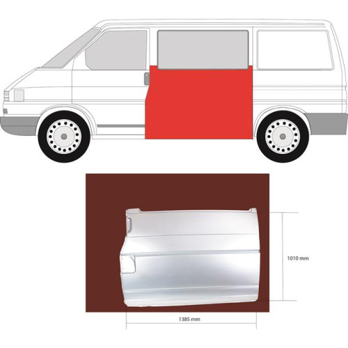Ремчастина бока ліва середня VW Transporter T4 1990-2003 (P)