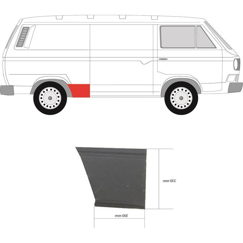 Ремчастина бока права перед колесом VW Transporter T3 (Klokkerholm)