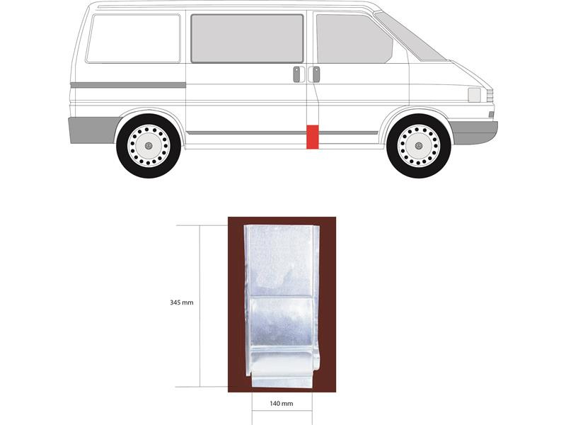 Ремчастина бока права вертикальна VW Transporter T4 90-03 (KH) 701809843B