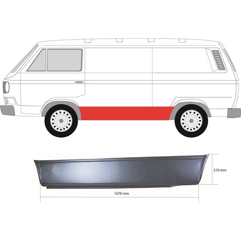 Ремчастина бока VW Transporter T3 -92, ліва (Klokkerholm)