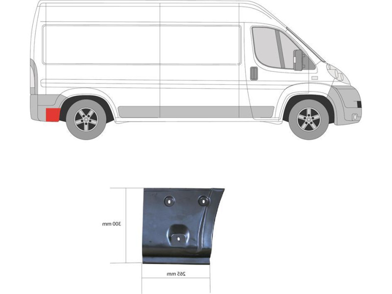 Арка задня права нижня за колесом Fiat Ducato, Citroen Jumper, Peugeot Boxer 06- (KK)