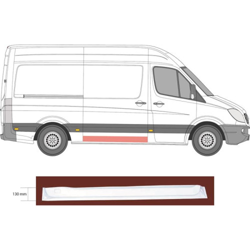 Ремчастина бокових дверей внутрішня права Mercedes Sprinter W906, VW Crafter 1 2006-2018 (PL)