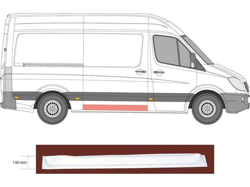 Ремчастина бокових дверей внутрішня права Mercedes Sprinter W906, VW Crafter 1 06-18 (PL)