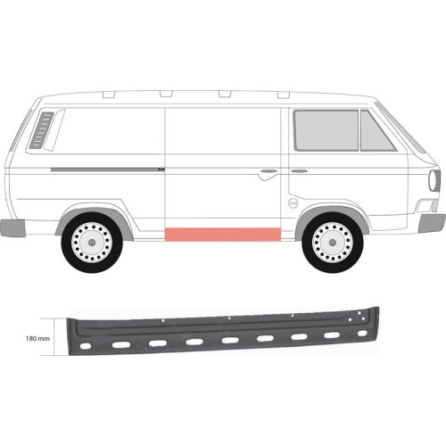 Ремчастина бокової двері права внутрішня VW Transporter T3 Klokkerholm