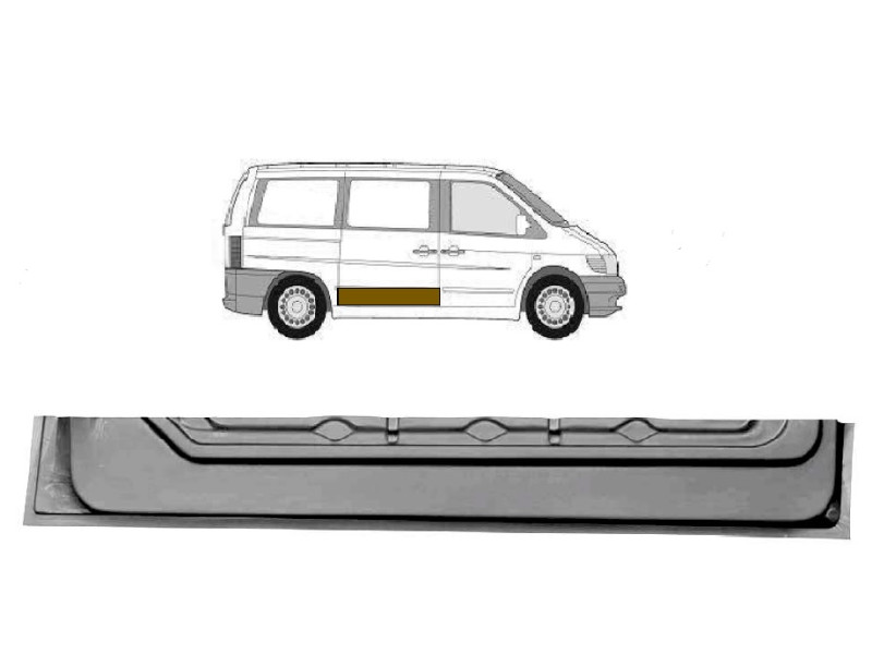 Ремчастина бокової дверки права внутрішня (17 см) Mercedes Vito W638 1996-2002 Польща 3541051
