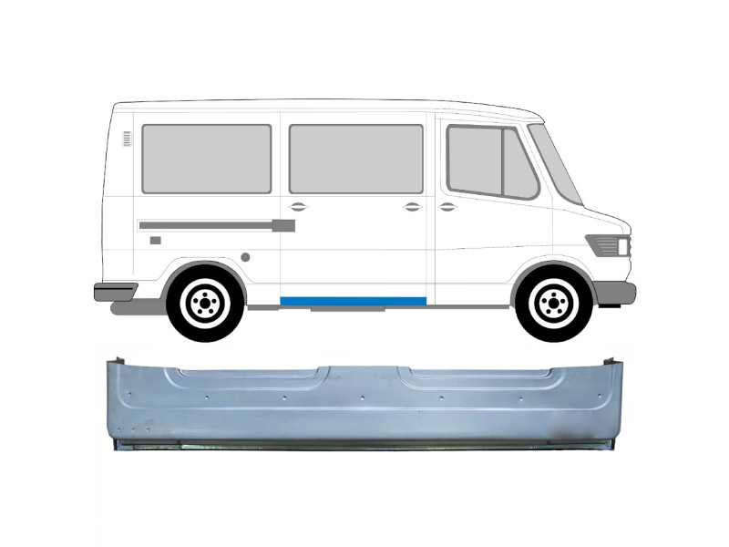 Ремчастина бокової дверки права внутрішня Mercedes T1 207-410 77-95 (KK)