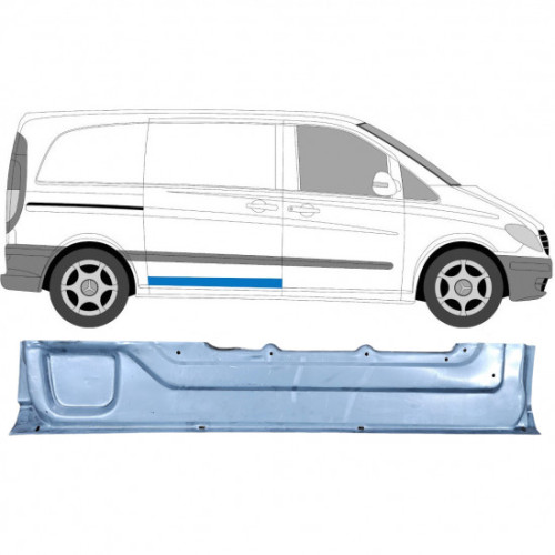 Ремчастина бокової дверки права внутрішня Mercedes Vito W639 2003-2014 (Polcar)