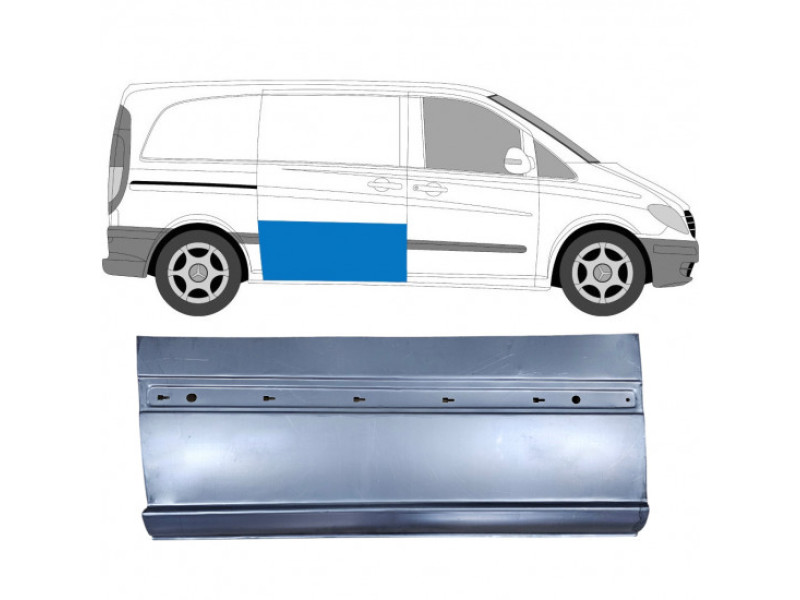 Ремчастина бокової дверки права зовнішня Mercedes Vito W639 03-14 (Polcar)