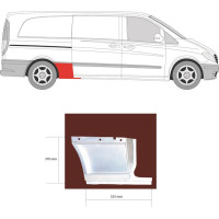 Ремчастина боку задня нижня права Mercedes Vito W639 03-14 довга база (Klokkerholm) до колеса