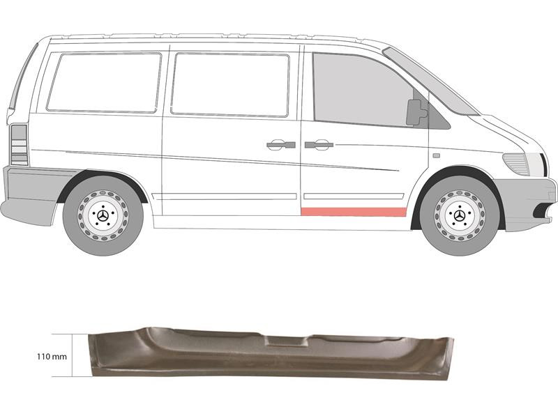 Ремчастина двері права внутрішня Mercedes Vito W638 96-03 (KH)