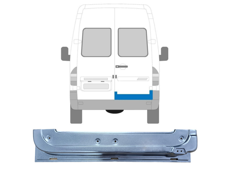 Ремчастина задньої двері права Mercedes Sprinter W901, VW LT 2 внутрішнє корито (Польща)