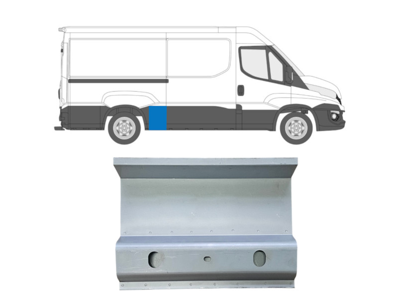 Ремчастина кузова ліва/права задня перед колесом (довжина 43 см) Iveco Daily VI 2014-2023 Klokkerholm 3082560