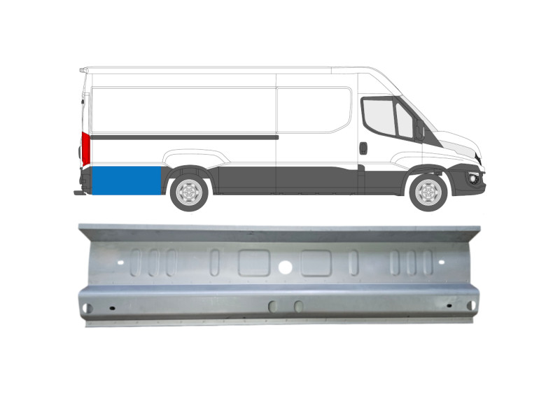 Ремчастина кузова ліва/права задня за колесом (довжина 128 см) Iveco Daily VI 2014-2023 Klokkerholm 3082602