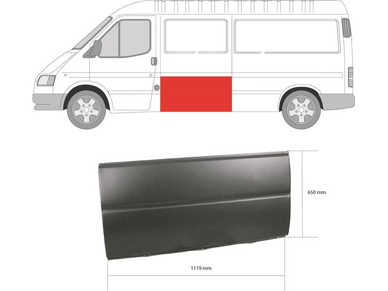 Ремчастина обшивки боковини лівої Ford Transit 1986-2000 (FPS)