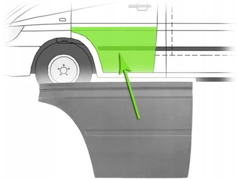 Ремчастина двері ліва висока Mercedes Sprinter W901-W903, VW LT 2 95-05 (PL)