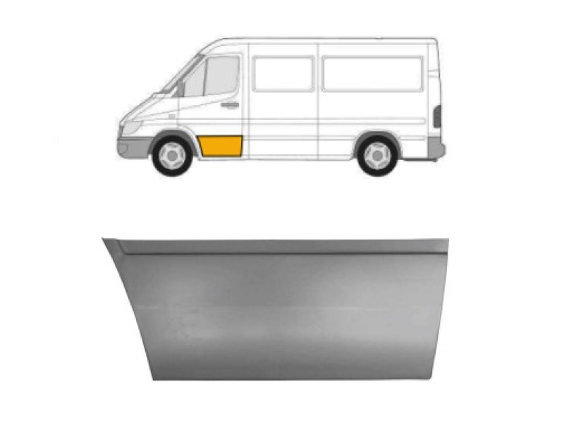 Ремчастина передньої двері ліва Mercedes Sprinter W901-W903 95-06 (PL) 31 см