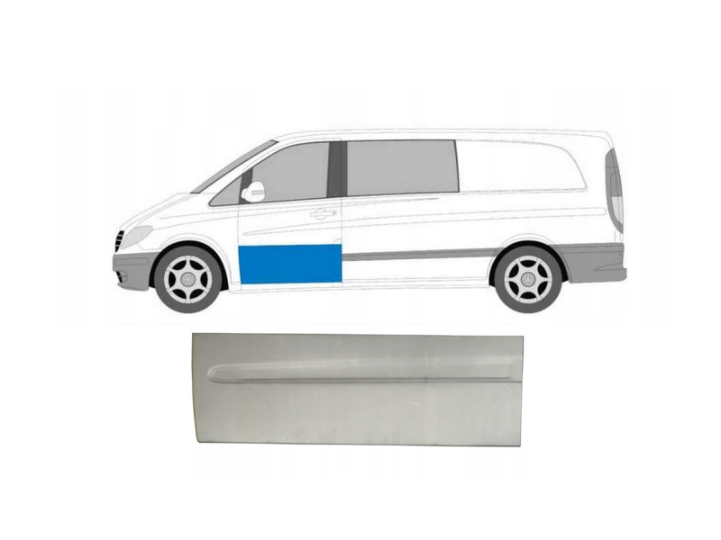 Ремчастина передніх дверей нижня ліва Mercedes Vito W639 03-14 (PL)