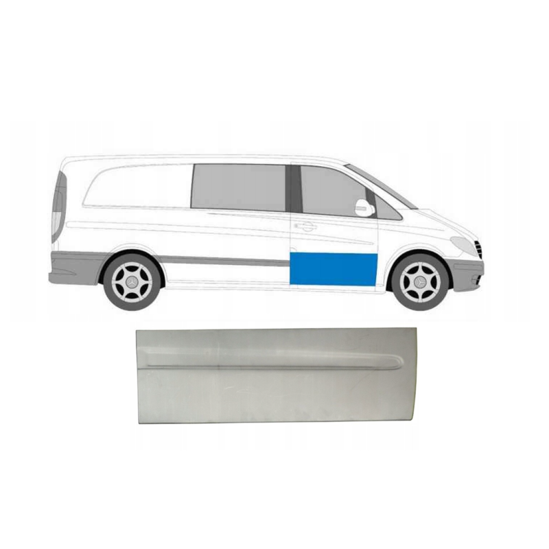 Ремчастина передніх дверей нижня права Mercedes Vito W639 03-14 (PL)