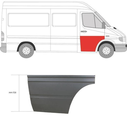 Ремчастина передньої двері права Mercedes Sprinter W901-W903 1995-2006 POTRYKUS 64 см