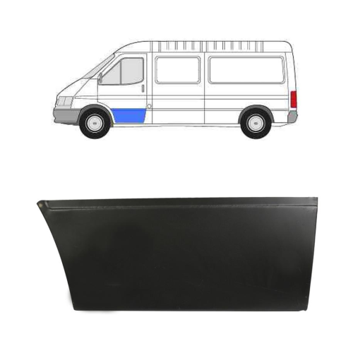 Ремчастина передньої двері ліва Ford Transit 1986-2000 нижня Klokkerholm