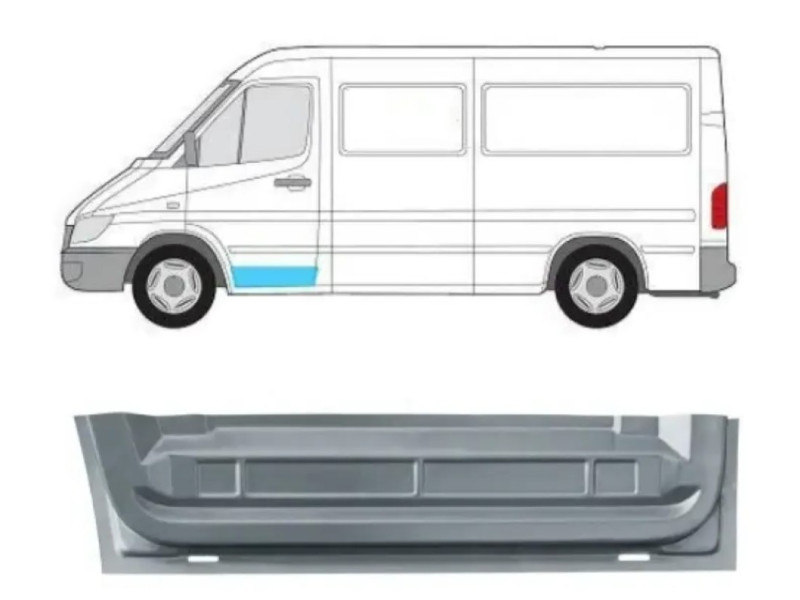 Ремчастина передньої двері ліва внутрішня Mercedes Sprinter W902-W903 95-05 (PL)