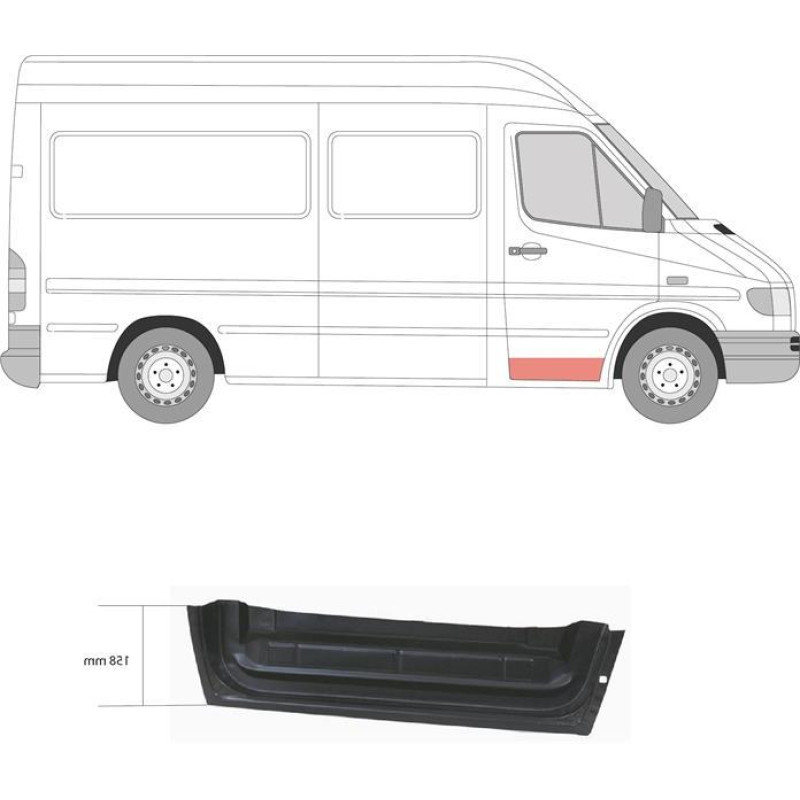 Ремчастина передньої двері права Mercedes Sprinter W901 95-06, VW LT 95-06 (Klokkerholm)