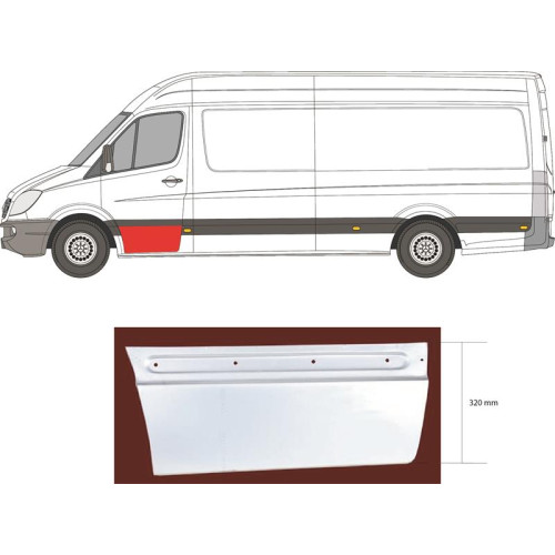 Ремчастина передньої двері нижня ліва Mercedes Sprinter W906, VW Crafter 1 2006-2018 (KH)