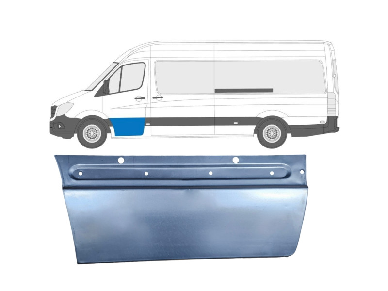 Ремчастина передньої двері нижня ліва Mercedes Sprinter W906, VW Crafter 1 06-18 (Polcar) 39 см