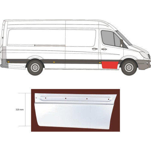 Ремчастина передньої двері нижня права Mercedes Sprinter W906, VW Crafter 1 2006-2018 Klokkerholm