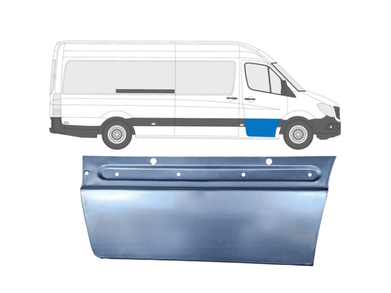 Ремчастина передньої двері нижня права Mercedes Sprinter W906, VW Crafter 1 06-18 (Polcar) 39 см