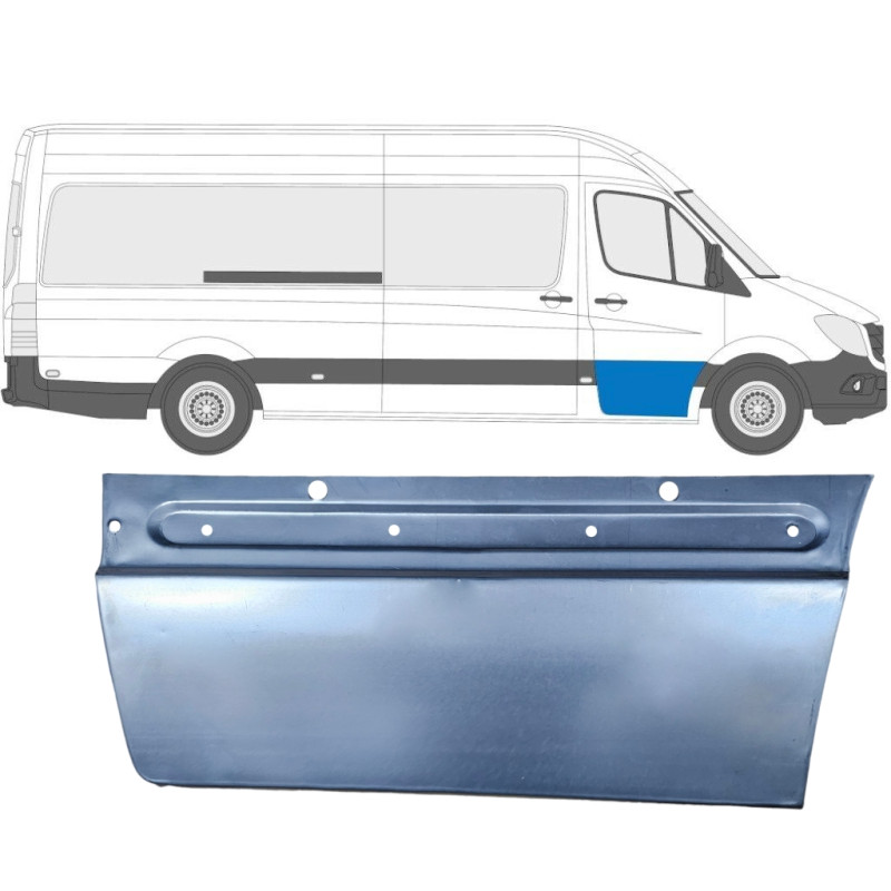 Ремчастина передньої двері нижня права Mercedes Sprinter W906, VW Crafter 1 06-18 (Polcar) 39 см