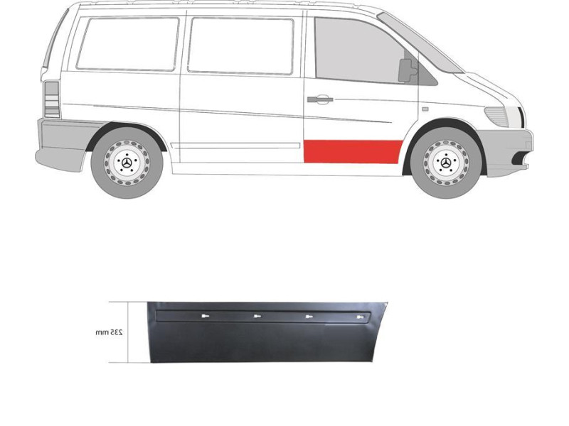 Ремчастина передньої двері права Mercedes Vito W638 96-03 (Klokkerholm)