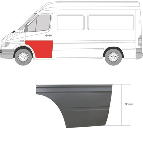 Ремчастина передньої двері ліва Mercedes Sprinter W901-W903 1995-2006 POTRYKUS 64 см