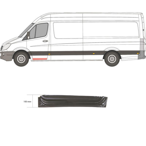 Ремчастина передньої двері внутрішня ліва Mercedes Sprinter W906 2006-2018 (KK)