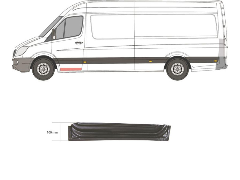 Ремчастина передньої двері внутрішня ліва Mercedes Sprinter W906 06-18 (Polcar)