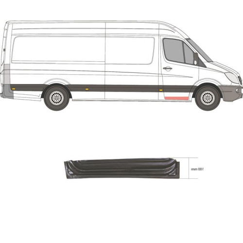 Ремчастина передньої двері внутрішня права Mercedes Sprinter W906 2006-2018 (Polcar)