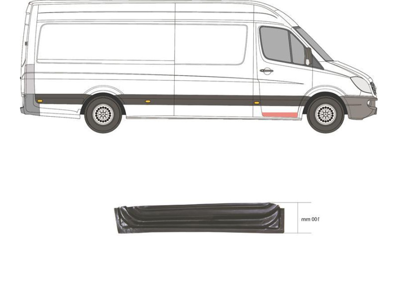 Ремчастина передньої двері внутрішня права Mercedes Sprinter W906 06-18 (KH)