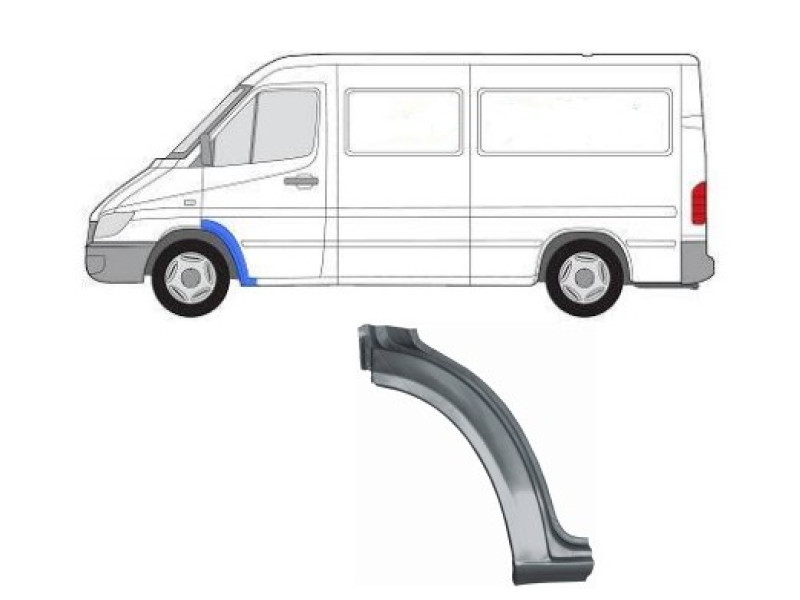 Ремчастина крила переднього (ліва) Mercedes Sprinter W901/902, VW LT 1995-2006 Polcar