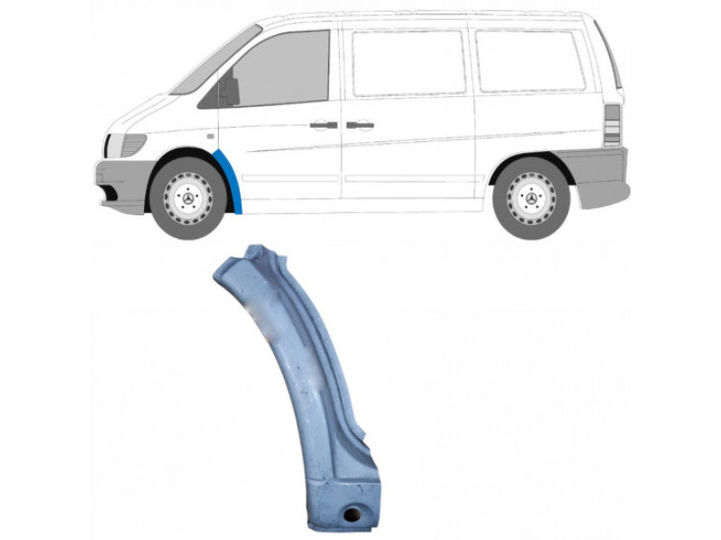 Ремчастина переднього крила ліва Mercedes Vito W638 96-03 (PL)